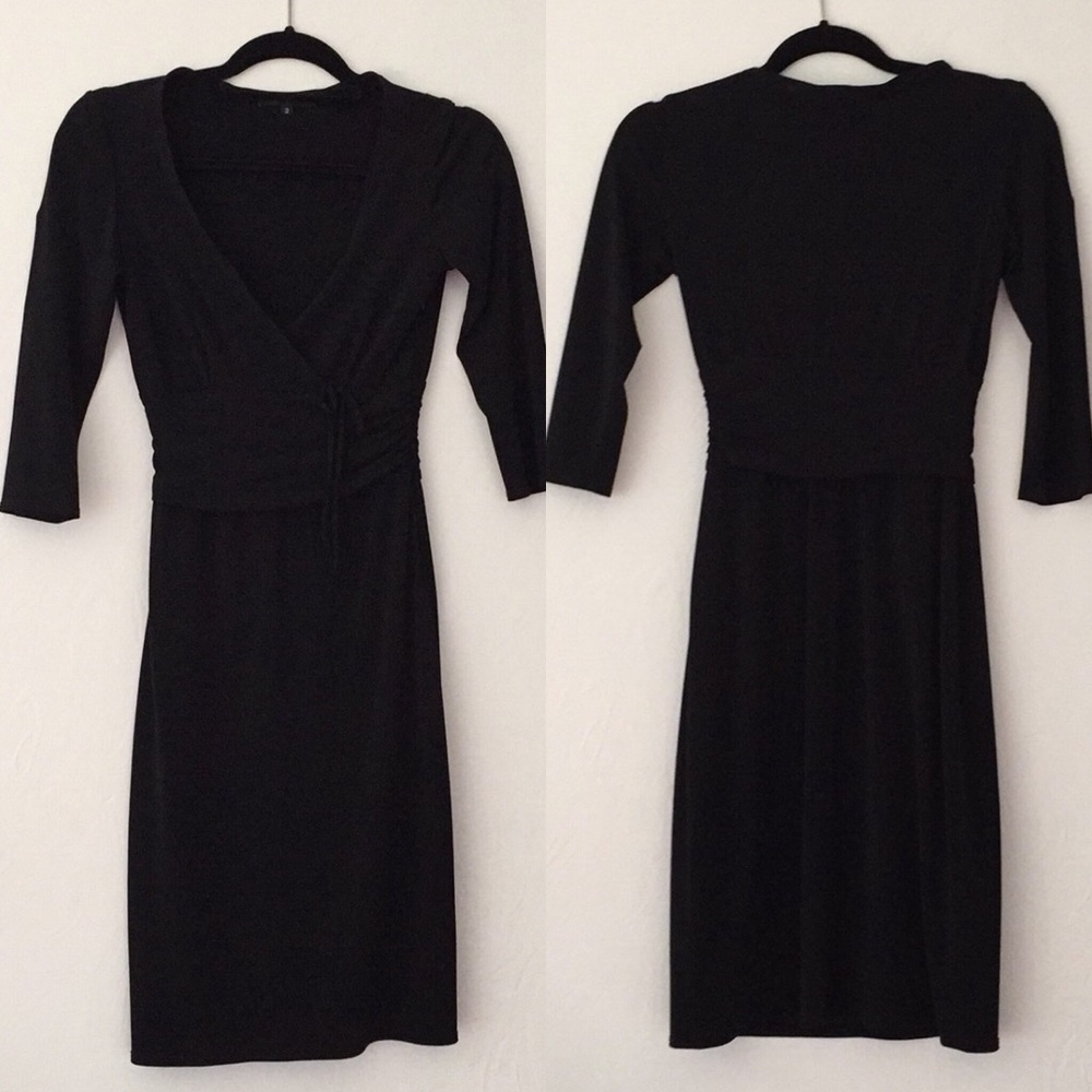 Laundry Shelli Segal black wrap dress size 2